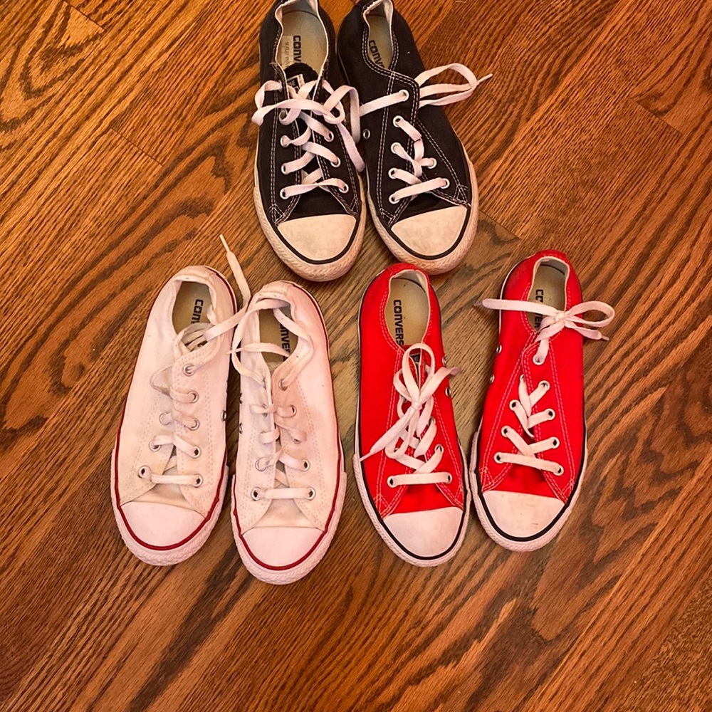 Lot of 3 pair of converse All Star Tennis shoes size 3
